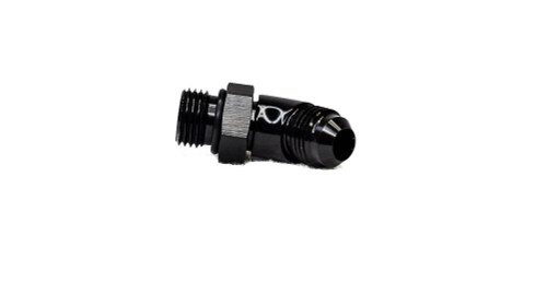 BTR AN FITTING - AN TO ORB ADAPTER - 6 ORB TO 6AN - 45° - BLACK - ADPT-02-003-45