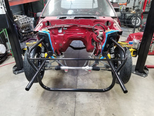 TUBULAR FRONT END KIT, 79-04 MUSTANG, STRUT TOWER FACE BAR, 32" FRAME RAILS / NO EXTRA SUPPORT BAR