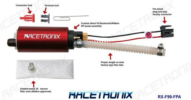 Racetronix Fuel Pump Kit 99-02 Fbody (Plastic) - Tick Performance Inc