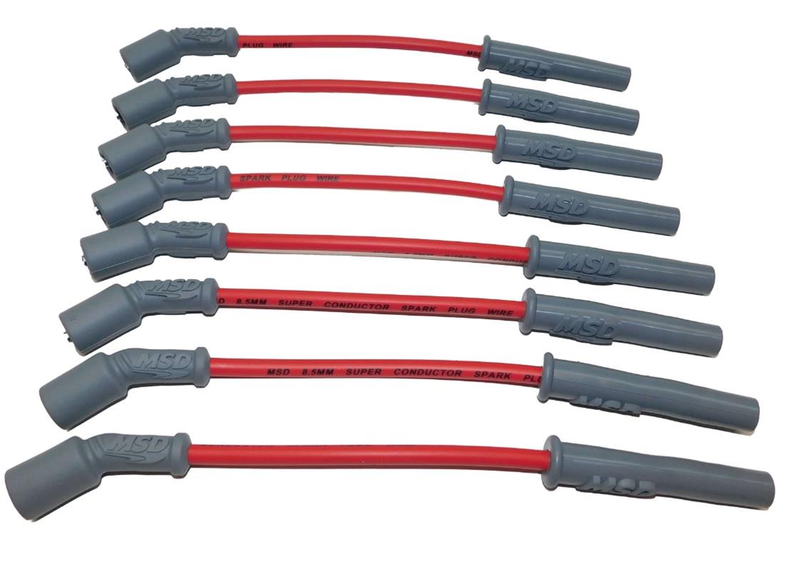 Blue♣︎B1 MSD Helicore Spark Plug Wire Set, 8.5mm, Super Conductor, Red