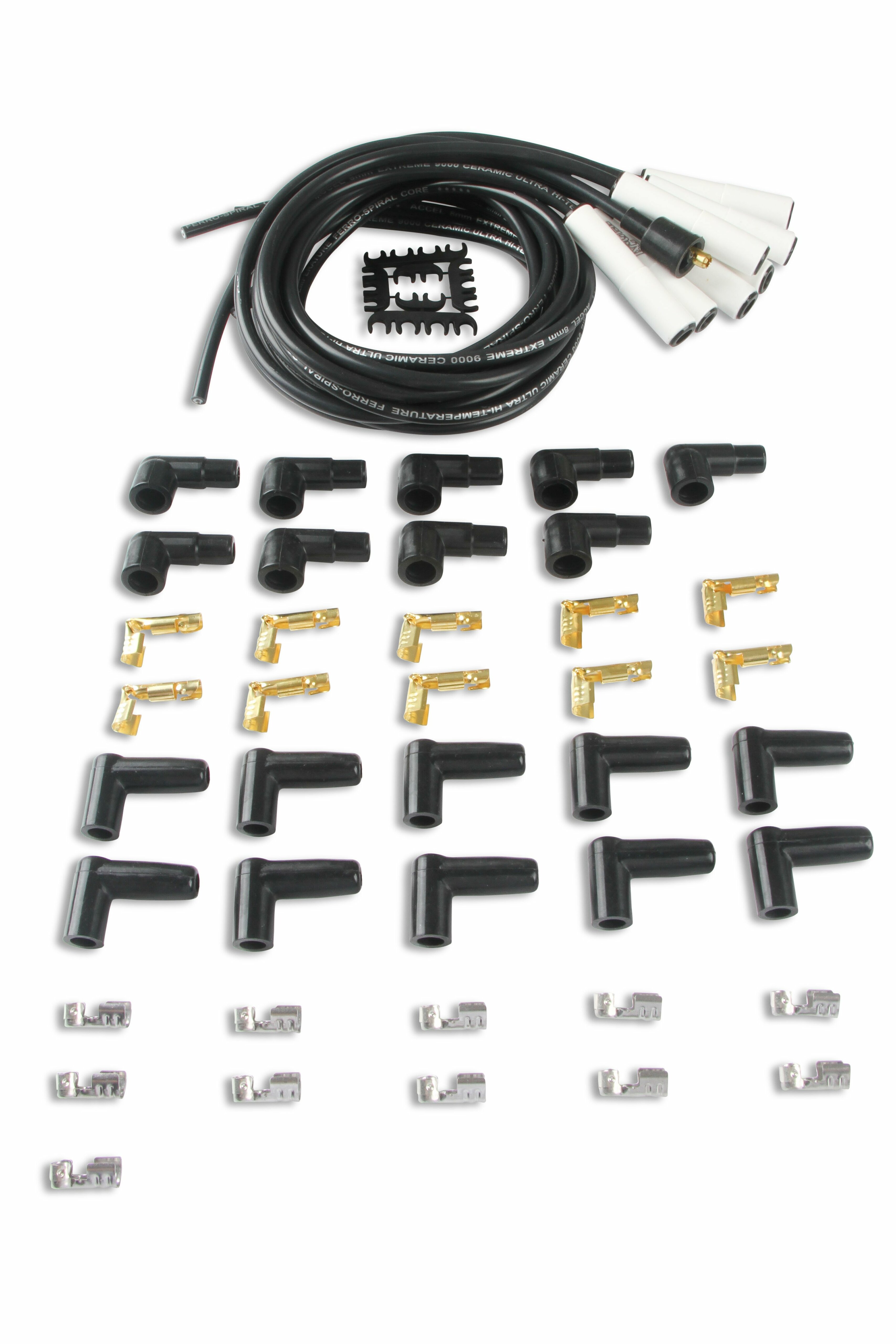 ACCEL Ignition/Electrical, Uni Ceramic 180 Boots Wire Kit, Part