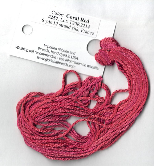 Coral Red- 257- 6 Yds 12 Strand Silk