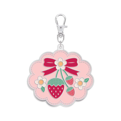 Lori Holt Enamel Happy Charm - Strawberry Crush