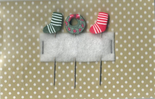 Christmas Socks & Wreath Pin Set