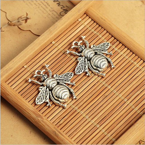Bees charms - antique silver