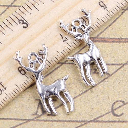 Deer Charm antique silver