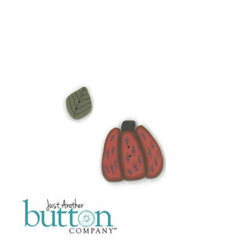 Pumpkin and Leaf Button by JABC