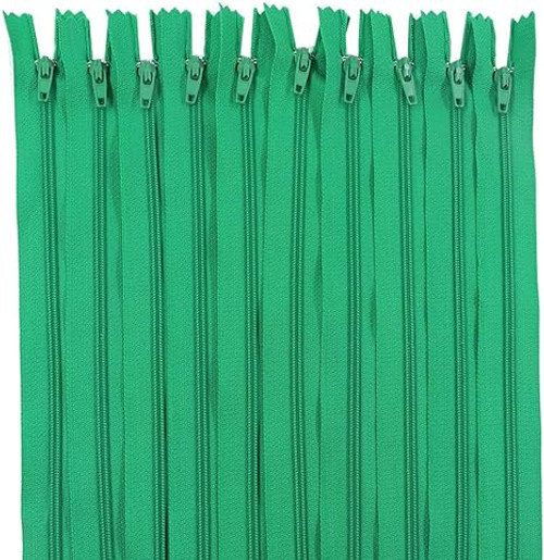 22" Nylon Zipper, Green