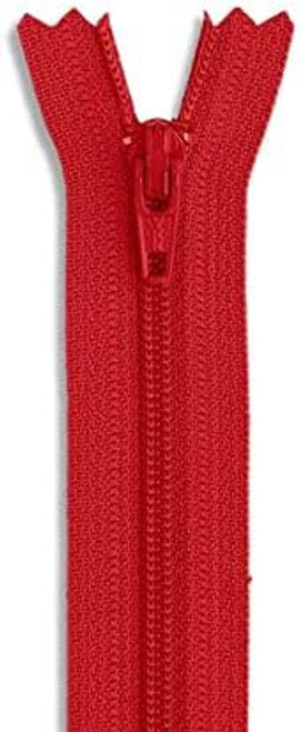 22" Nylon Zipper, Christmas Red