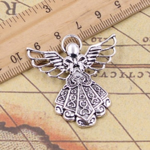 Angel Charm, antique silver