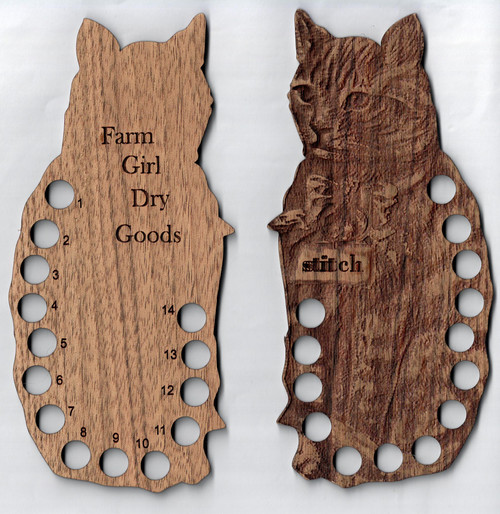 FGDG Wood Large Cat Thread Organizer "Stitch"