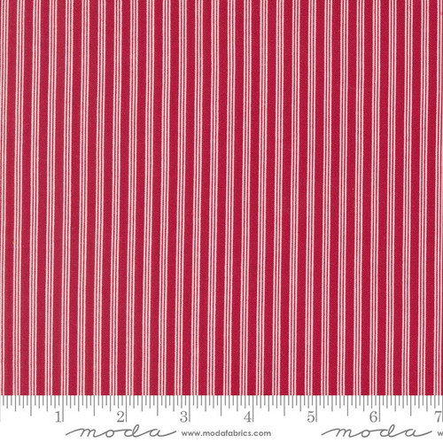 Dear Santa Crimson - 1/2 Yard  Primitive Gatherings Stripes