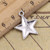 Five Pointed Star US Flag Antique Silver Charms Back