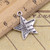Five Pointed Star US Flag Antique Silver Charms Front