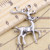 Large Deer Charm, antique silver