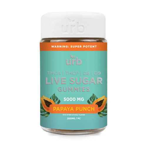 THCA 5000mg Live Sugar Gummies - Papaya Punch