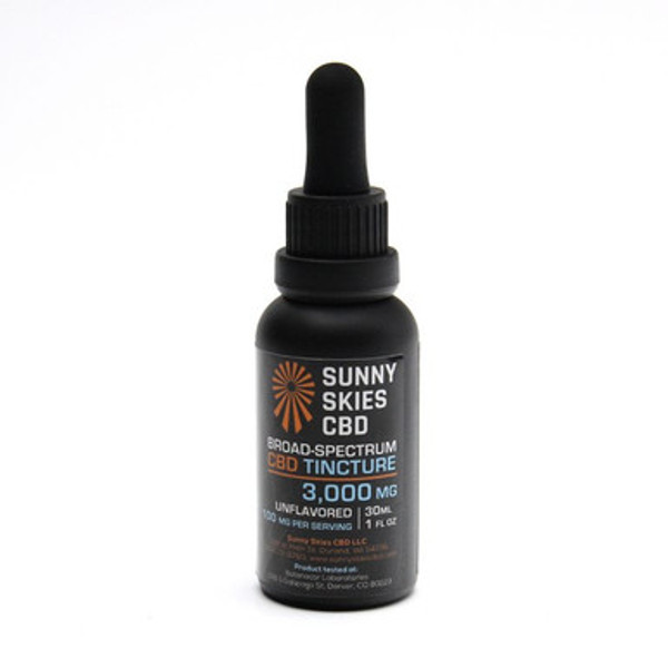 Sunny Skies CBD Oil - 3000mg Unflavored - NO THC