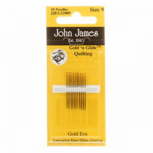John James Gold N' Glide Quilting Needles, Size 9, 10 Count