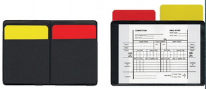 REFEREE RED AND YELLOW CARD WITH REPORT PAD