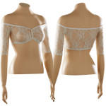 Bandeau 1/2 Sleeve Ivory Lace Sleevey Wonders