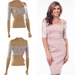 Bandeau 1/2 Sleeve White Lace Sleevey Wonders
