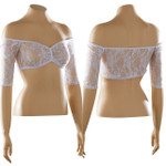 Bandeau 1/2 Sleeve White Lace Sleevey Wonders