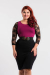 Basic 3/4 Length Black Lace Sleevey Wonders - Plus Size
