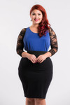 Basic 3/4 Length Black Lace Sleevey Wonders - Plus Size