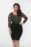 Basic 3/4 Length Black Lace Sleevey Wonders - Plus Size
