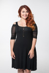 Waterfall 1/2 Sleeve Black Mesh Sleevey Wonders - Plus Size