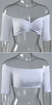 Bandeau 1/2 Sleeve White Jersey Sleevey Wonders