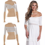 Bandeau 1/2 Sleeve White Jersey Sleevey Wonders