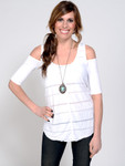 Bandeau 1/2 Sleeve White Jersey Sleevey Wonders