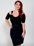 Bandeau 1/2 Sleeve Black Jersey Sleevey Wonders - Plus Size