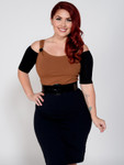 Bandeau 1/2 Sleeve Black Jersey Sleevey Wonders - Plus Size