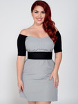 Bandeau 1/2 Sleeve Black Jersey Sleevey Wonders - Plus Size