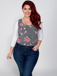 Basic 3/4 Sleeve White Jersey Sleevey Wonders - Plus Size