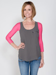 Basic 3/4 Sleeve Pink Jersey Sleevey Wonders