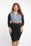 Basic 3/4 Sleeve Black Jersey Sleevey Wonders - Plus Size
