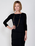 Basic 3/4 Sleeve Black Jersey Sleevey Wonders