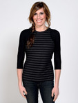 Basic 3/4 Sleeve Black Jersey Sleevey Wonders