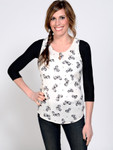 Basic 3/4 Sleeve Black Jersey Sleevey Wonders