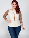Basic 3/4 Length Leopard Mesh Sleevey Wonders - Plus Size