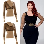 Basic 3/4 Length Leopard Mesh Sleevey Wonders - Plus Size