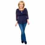 Basic 3/4 Length Navy Mesh Sleevey Wonders