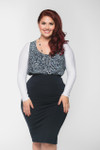 Basic Long Sleeve White Jersey Sleevey Wonders - Plus Size