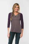 Basic 3/4 Sleeve Eggplant Jersey Sleevey Wonders