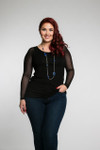 Basic Black Mesh Long Sleeve Sleevey Wonders - Plus Size