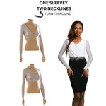 Sleevey Wonders Basic white mesh add beautiful arm coverage to anything sleeveless or strapless, and are made to wear underneath with either the low side or the high side in front or back!
* Please note that these run a little snug - great for a tighter fit, or you may want to size up a size if your arms are a little fuller.