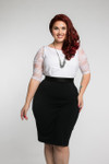 Basic 1/2 Sleeve White Lace Sleevey Wonders - Plus Size